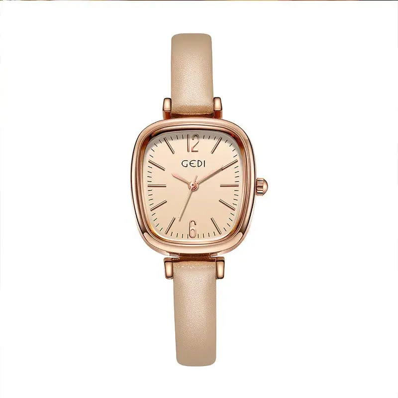 Goldie Women's Oval Quartz Watch with Black Leather Band - Image 3