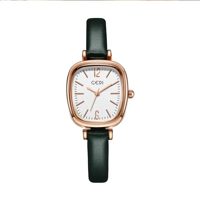 Goldie Women's Oval Quartz Watch with Black Leather Band - Image 4