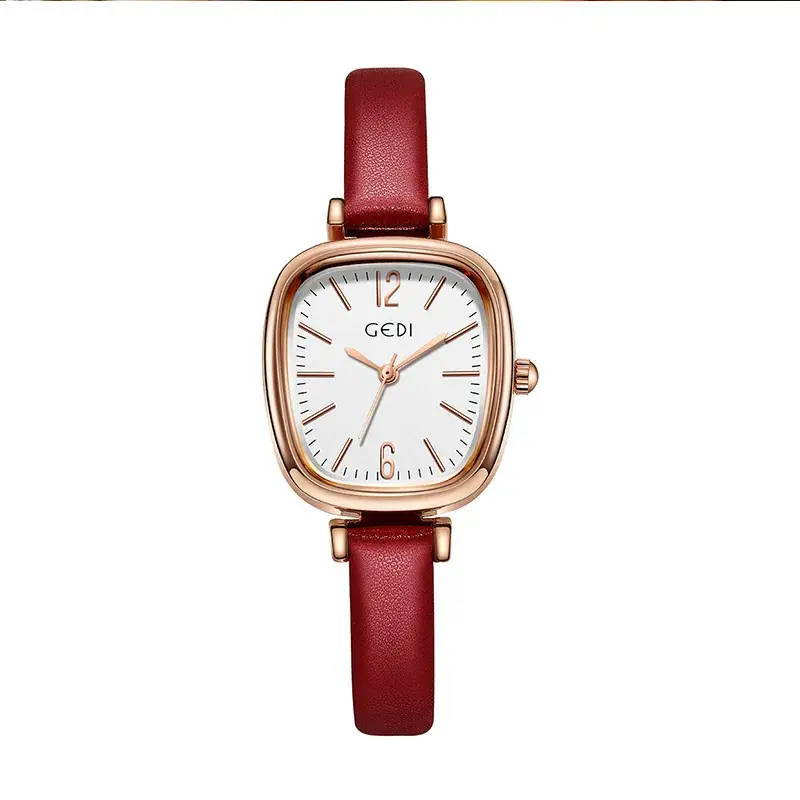 Goldie Women's Oval Quartz Watch with Black Leather Band - Image 5