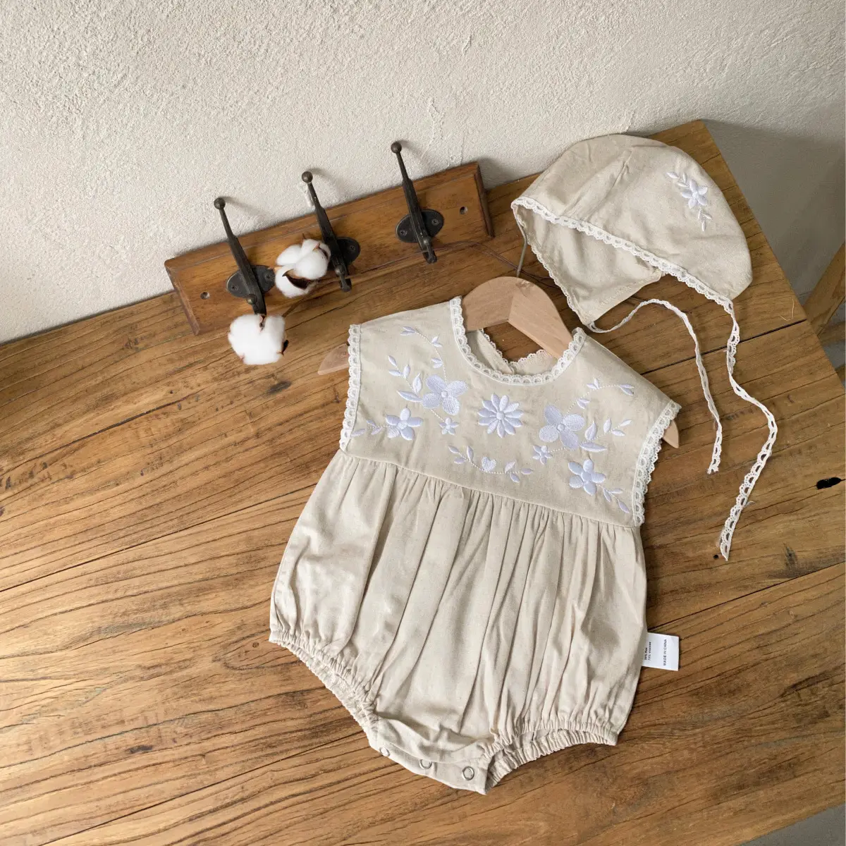 Black Embroidered Cotton Baby Jumpsuit Summer - Image 5