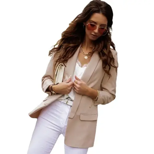 Women's White Long Sleeve Slim Suit Jacket 2025 - Image 11