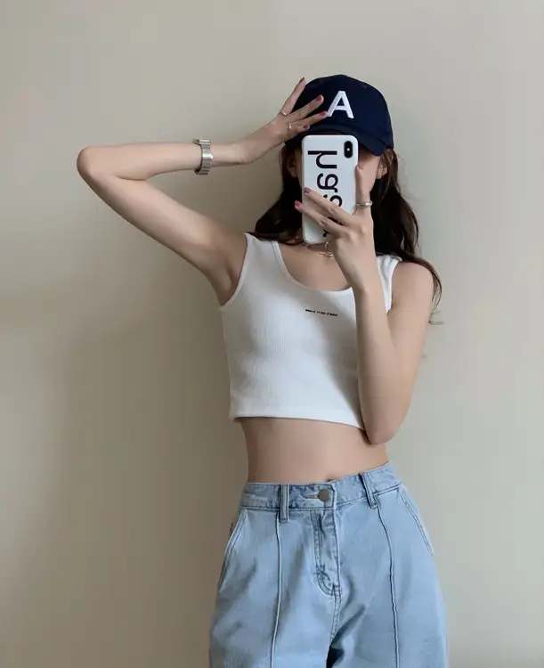 Women's Black Crop Top with "Feel Good" Print — feature 20
