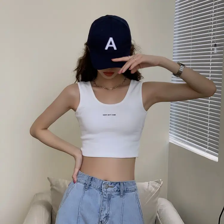 Women's Black Crop Top with "Feel Good" Print — feature 27