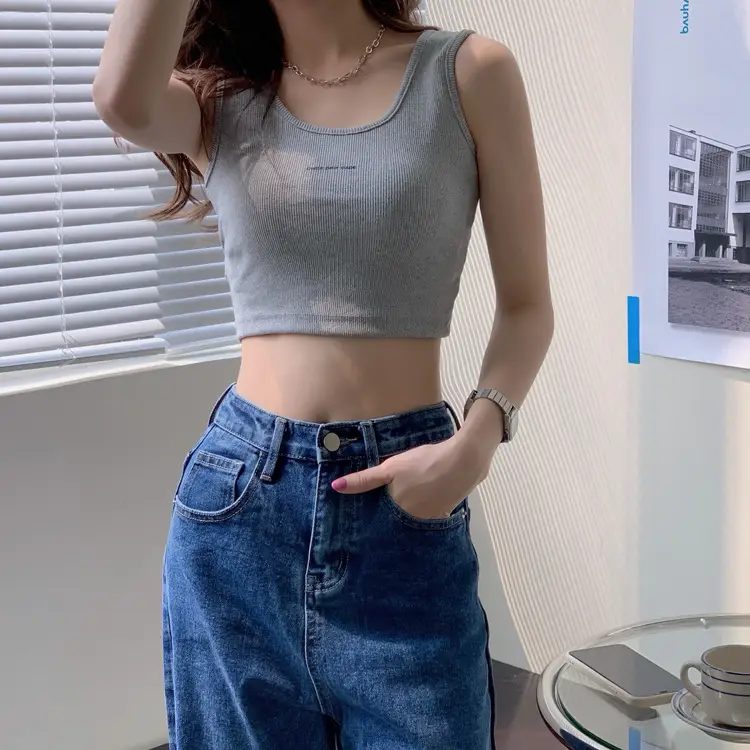 Women's Black Crop Top with "Feel Good" Print — feature 29