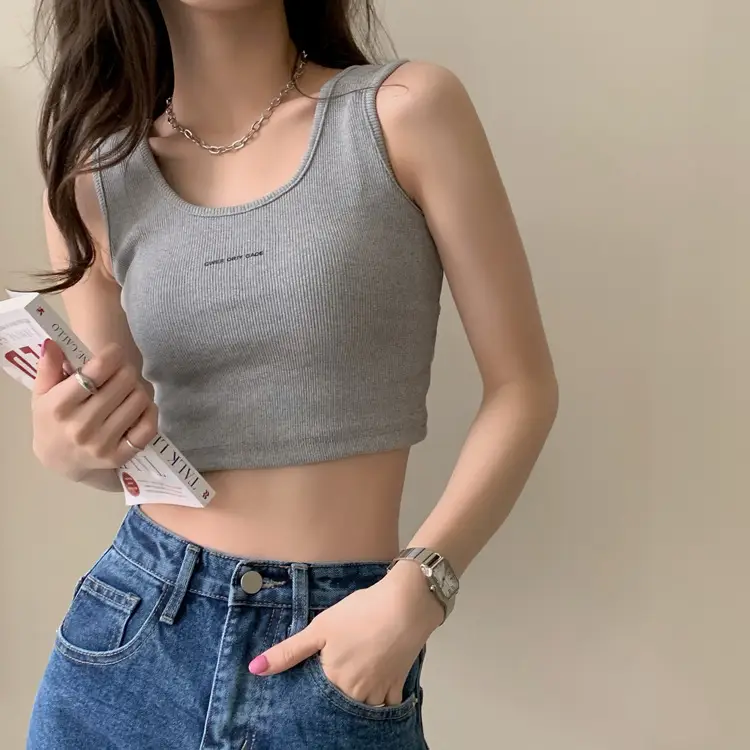Women's Black Crop Top with "Feel Good" Print — feature 35