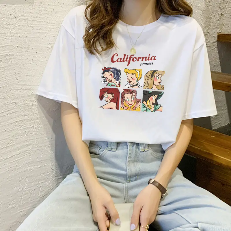 Women 2025 Pure Cotton Round Neck T-Shirt White - Image 31