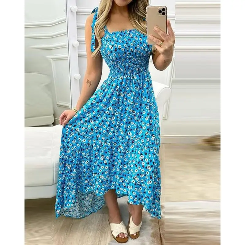 2022 Printed Floral Strapless Dress Large