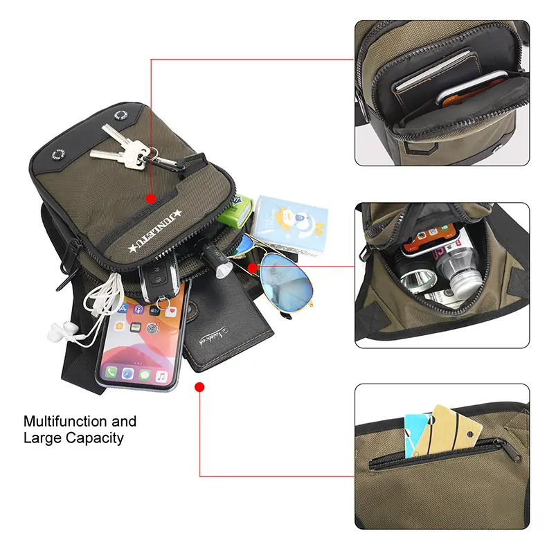 Tactical Motorcycle Shoulder Bag 24cm Green — feature 26