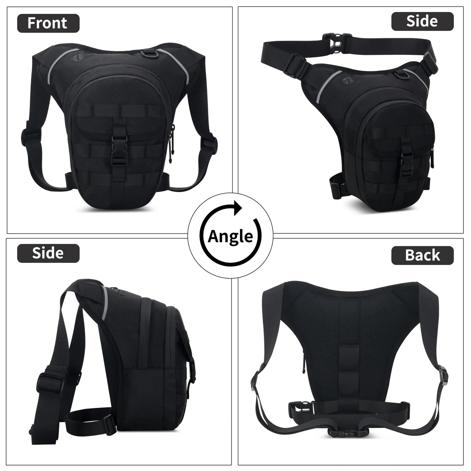 Tactical Motorcycle Shoulder Bag 24cm Green — feature 7