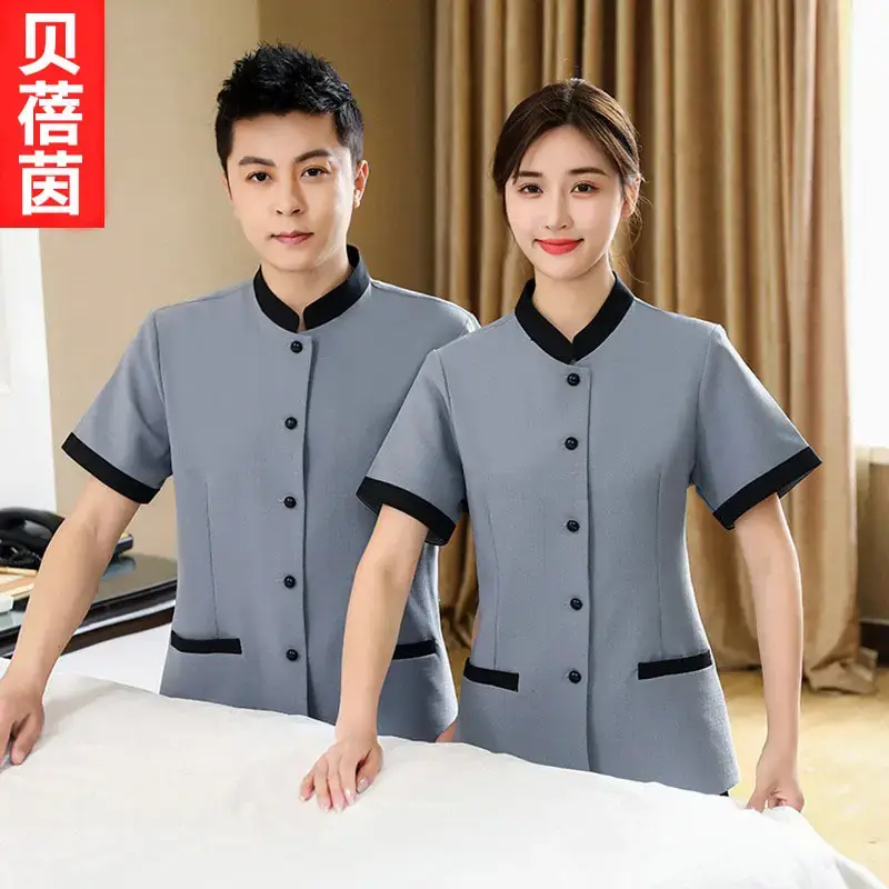 Summer Hotel Cleaning Clothes for Auntie Cleaner Short Sleeve - Image 5