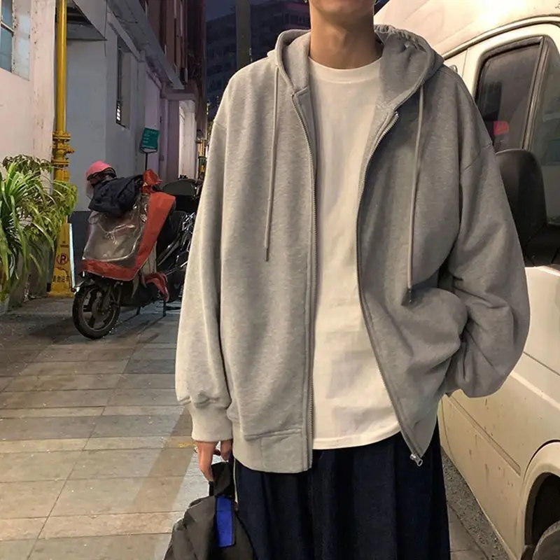 Men's Black Hooded Sweatshirt Jacket Loose 2025 - Image 4