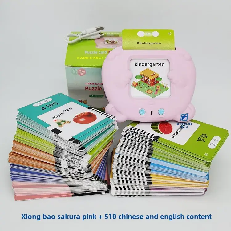 Bilingual Learning Card Machine for Kids Pink - Image 13