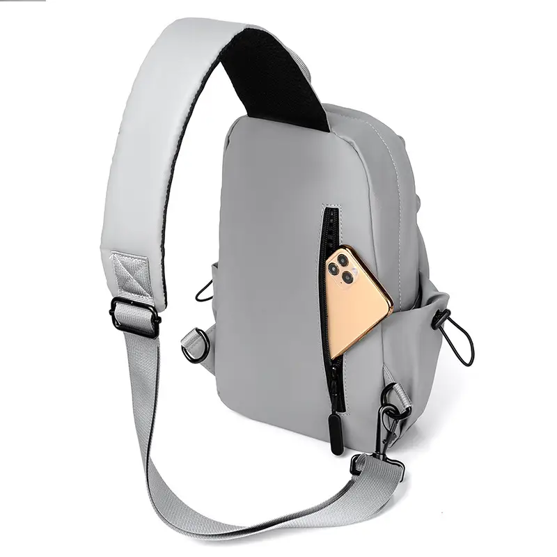 Men Grey Crossbody Backpack Multifunctional Small - Image 6