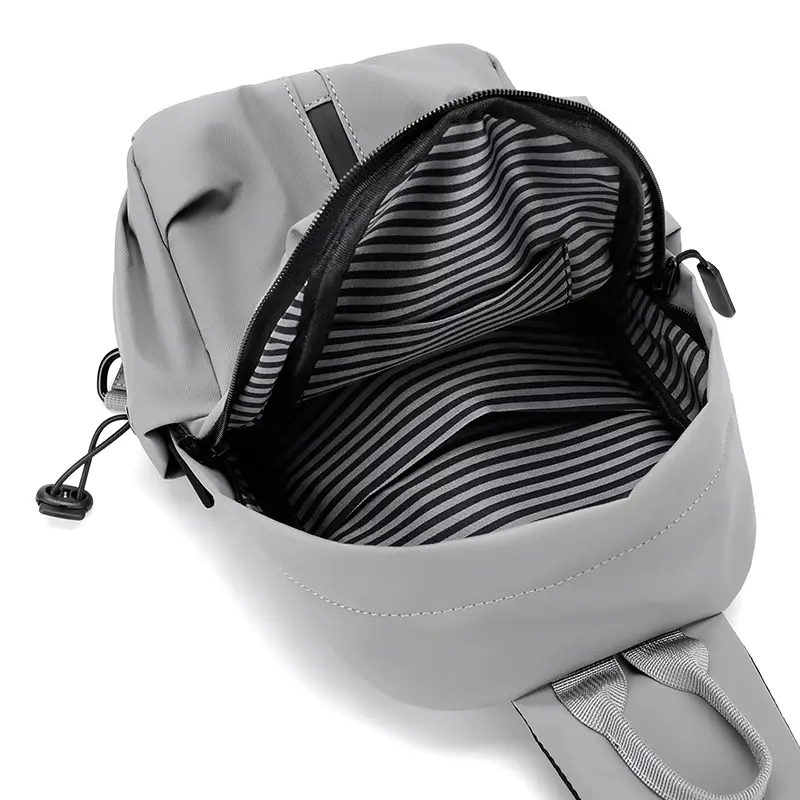 Men Grey Crossbody Backpack Multifunctional Small - Image 7