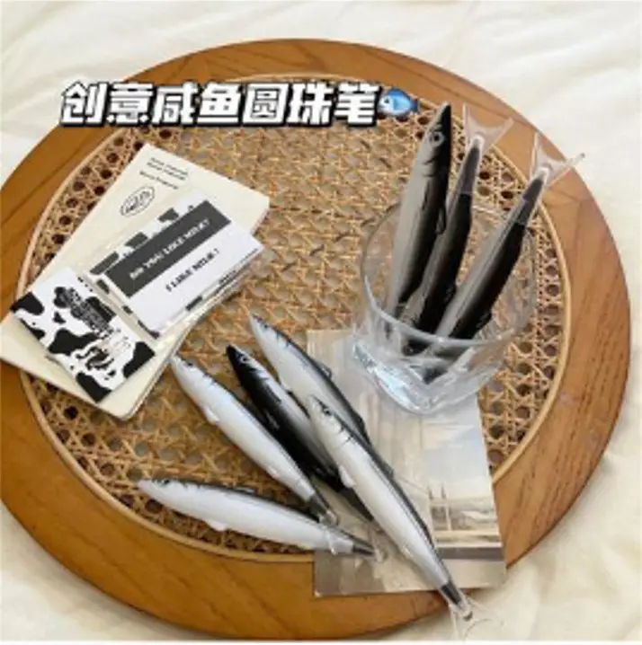 K-Style of Cartoon Simulated Fish Shaped Salted Fish Ballpoint Pen Children's Toy Gift Pen Funny Pen Personalized Gel Pen