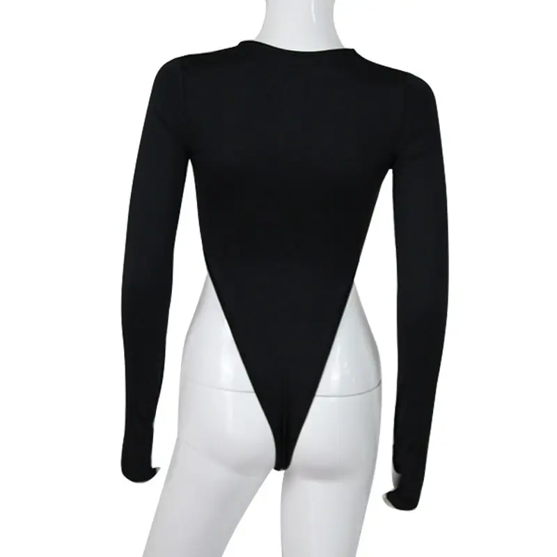 Black Long Sleeve Slim Fit Women's Body Con Fit Bodycon Dress — feature 8