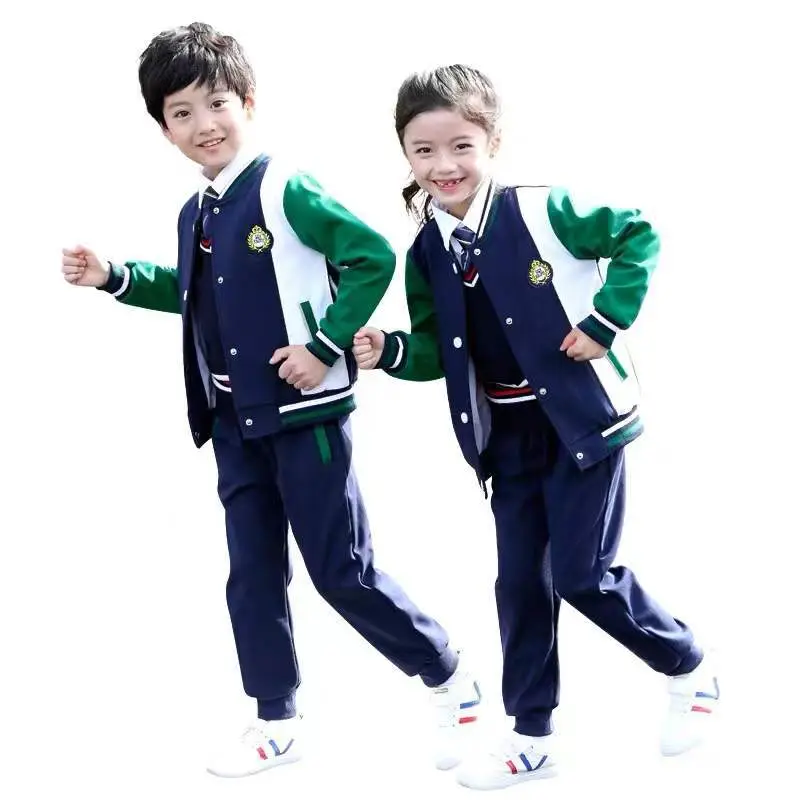 Kids British College School Uniform Green Blue 4Pc Set - Image 7