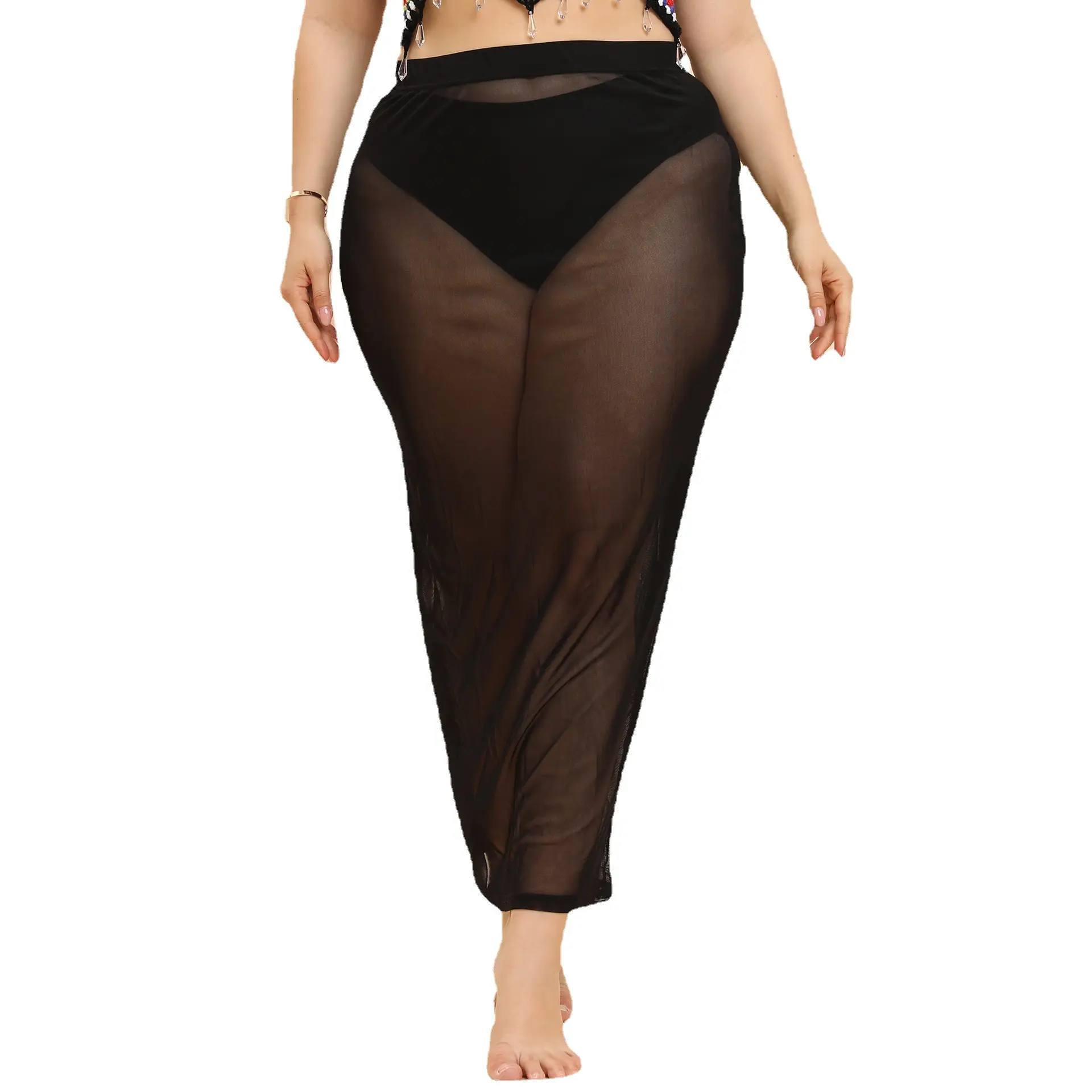 Plus Size Mesh Beach Skirt Black Sexy - Image 5