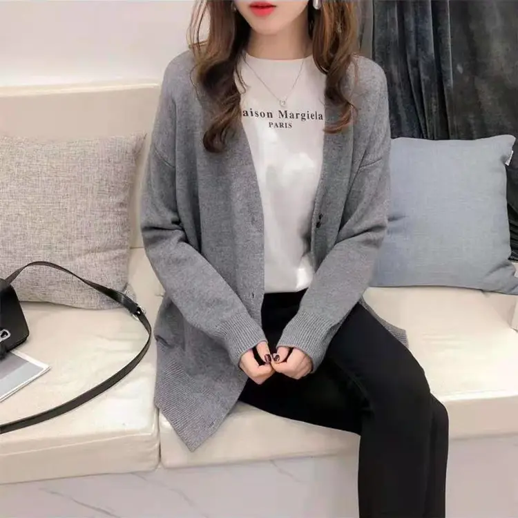 Women's Knitted Cardigan Jacket with Floral Hem 2023 - Image 6