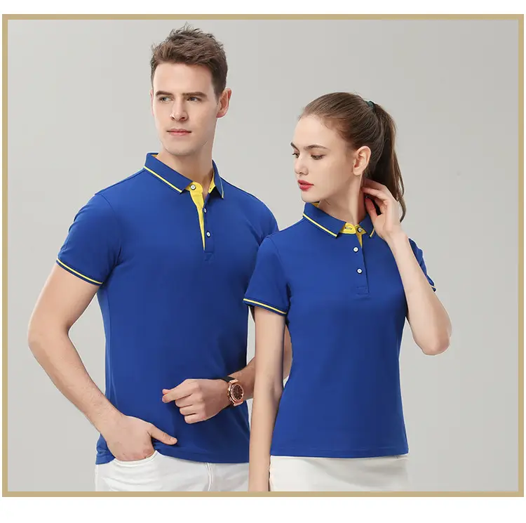 Men Navy Polo Shirt Red Trim Short Sleeve Corporate Workwear — feature 26