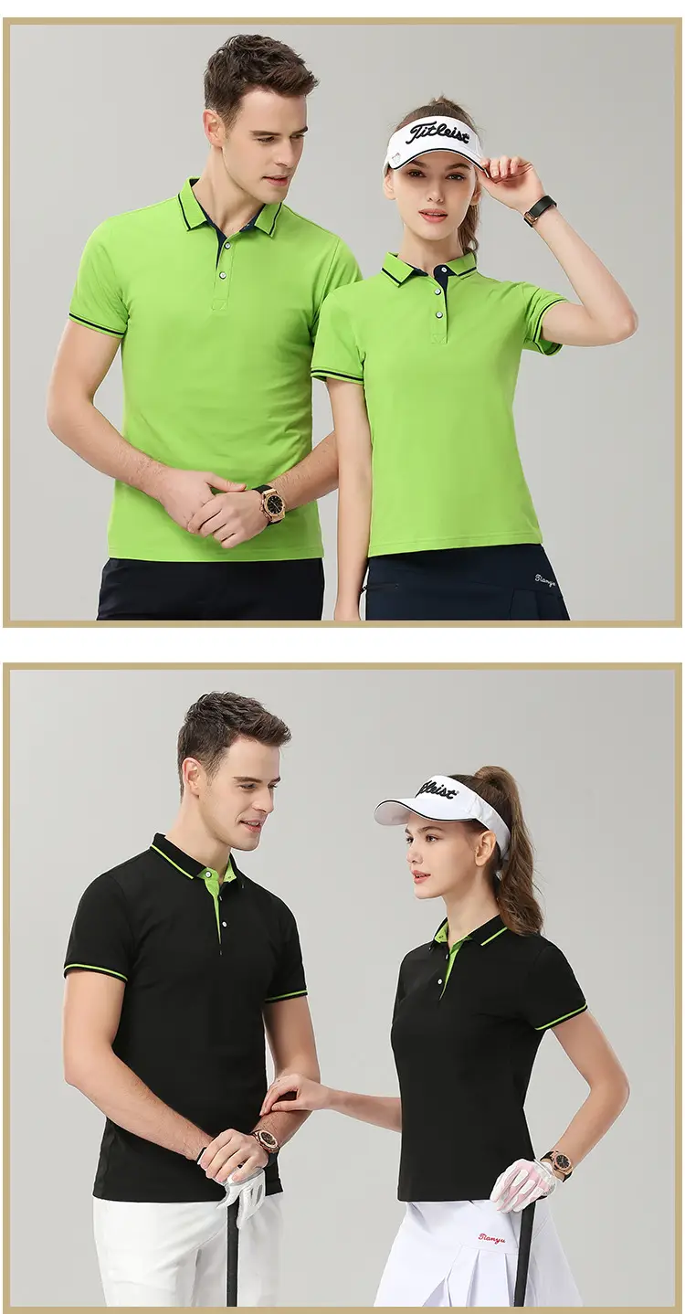 Men Navy Polo Shirt Red Trim Short Sleeve Corporate Workwear — feature 28