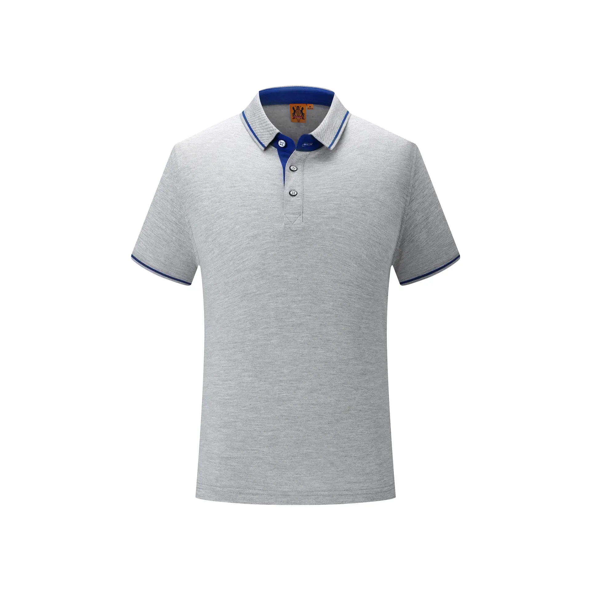 Men Navy Polo Shirt Red Trim Short Sleeve Corporate Workwear - Image 3