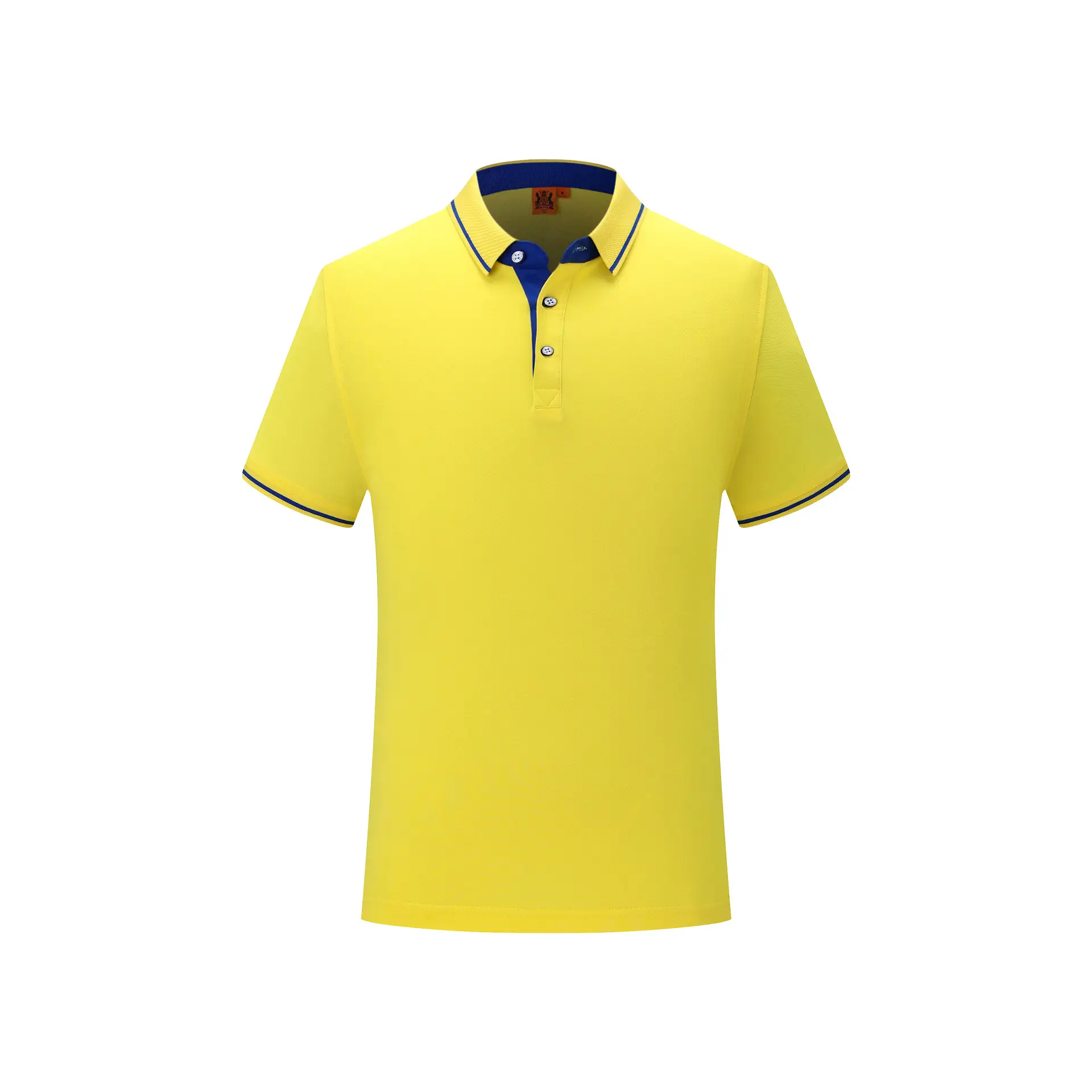 Men Navy Polo Shirt Red Trim Short Sleeve Corporate Workwear - Image 5