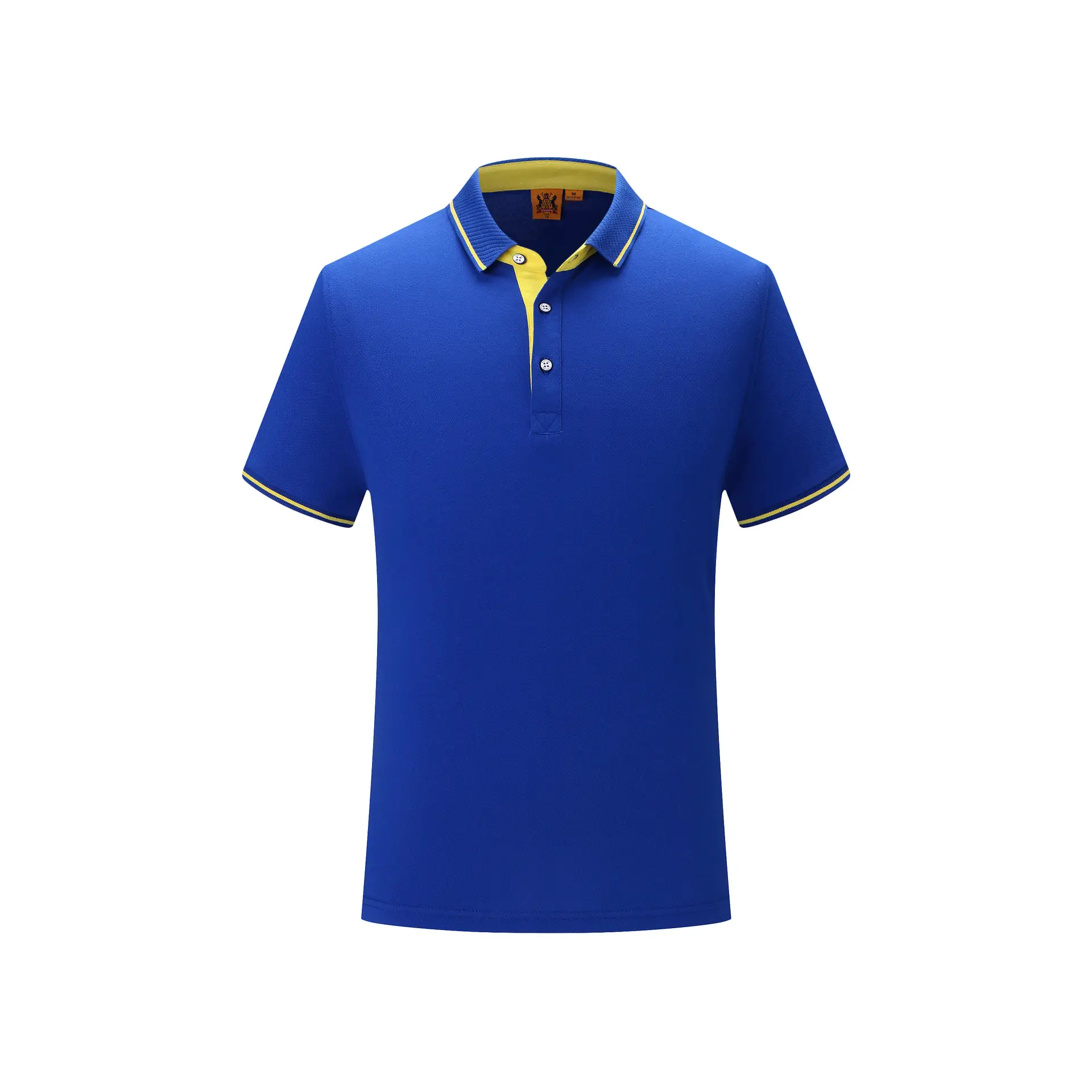 Men Navy Polo Shirt Red Trim Short Sleeve Corporate Workwear - Image 6
