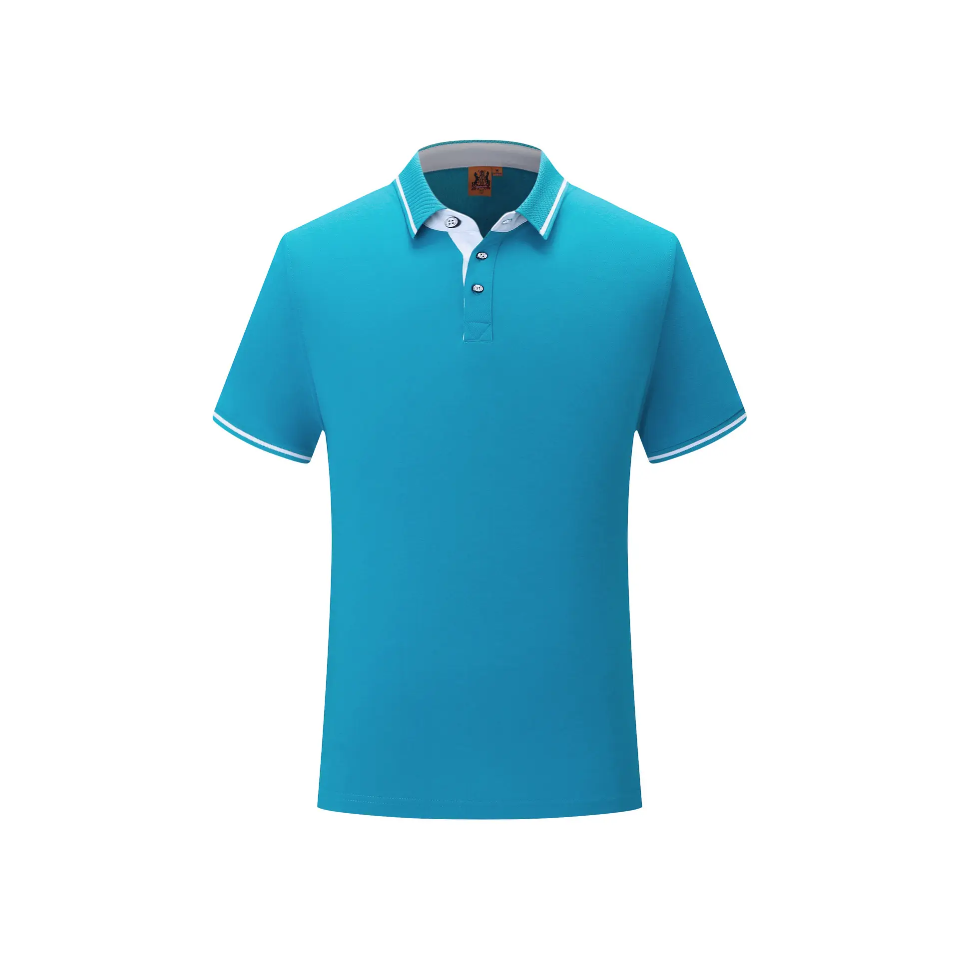 Men Navy Polo Shirt Red Trim Short Sleeve Corporate Workwear - Image 7