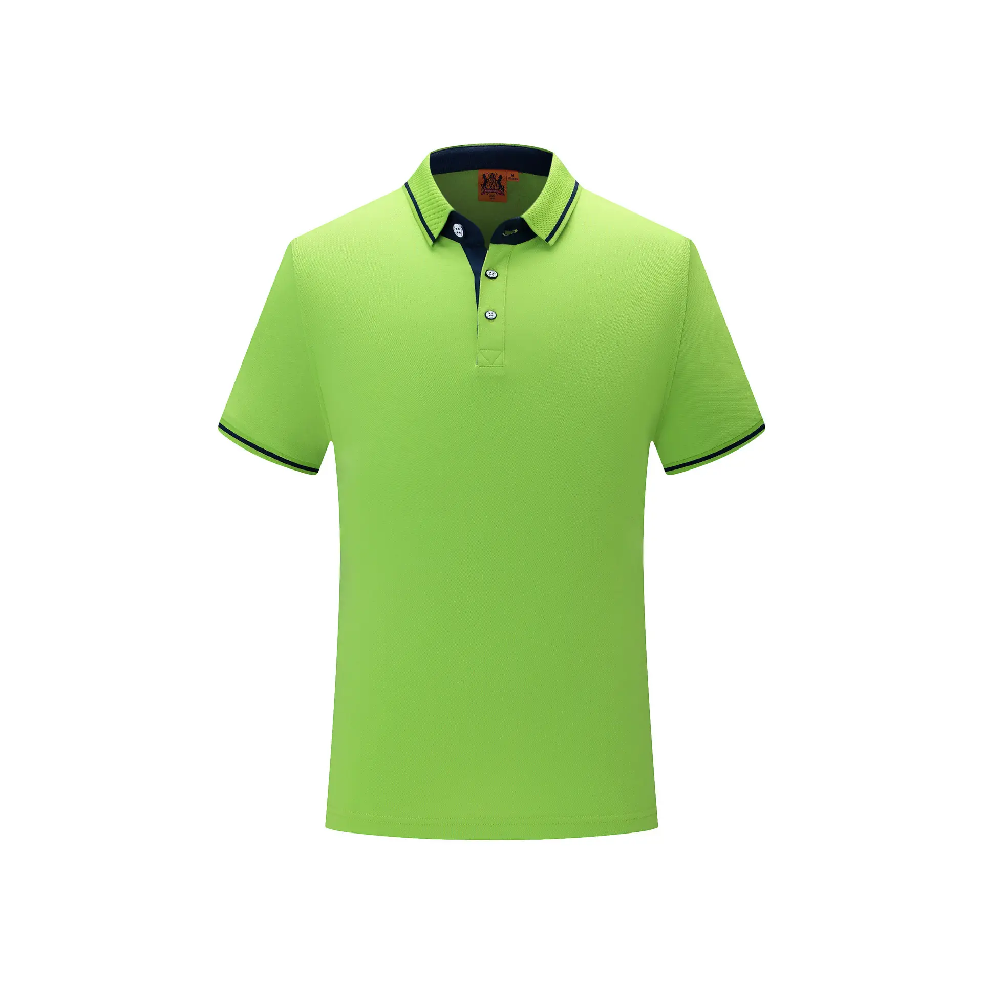 Men Navy Polo Shirt Red Trim Short Sleeve Corporate Workwear - Image 9