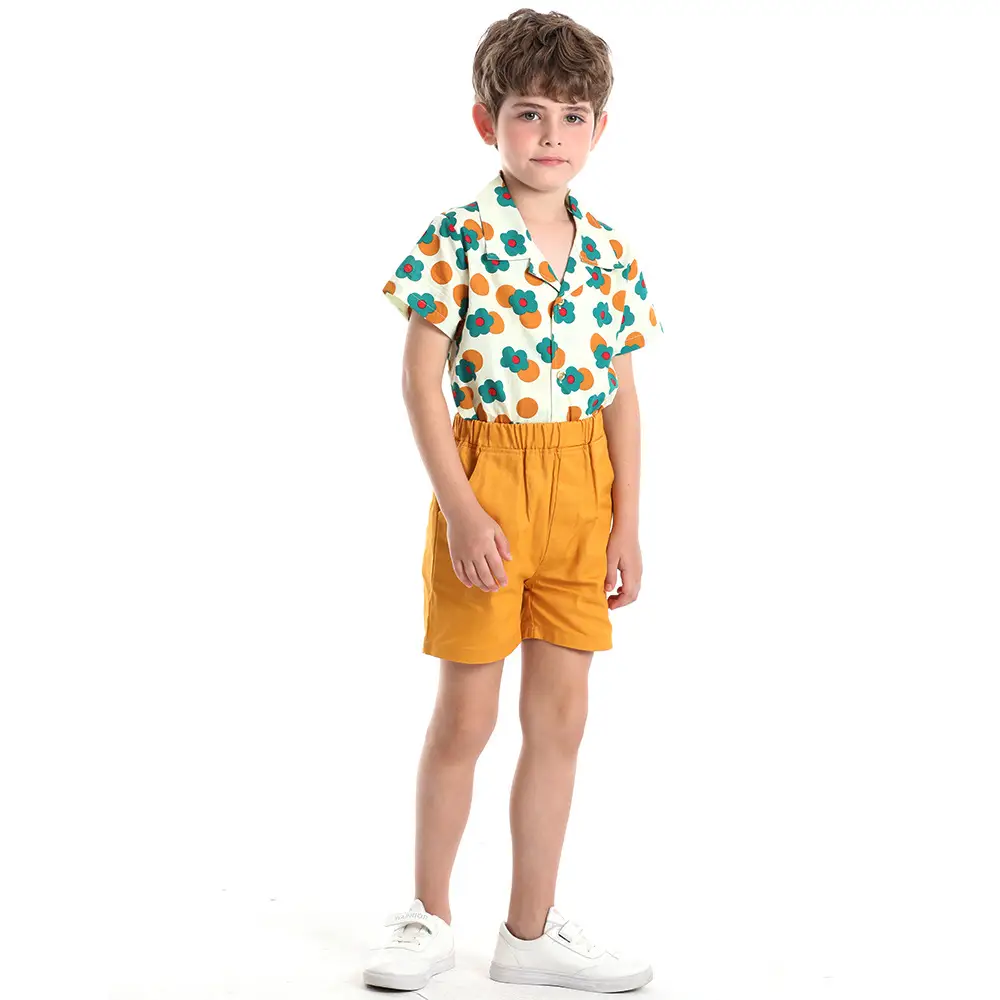 Printed Cotton Shorts Set for Boys Girls Summer Wear — feature 8