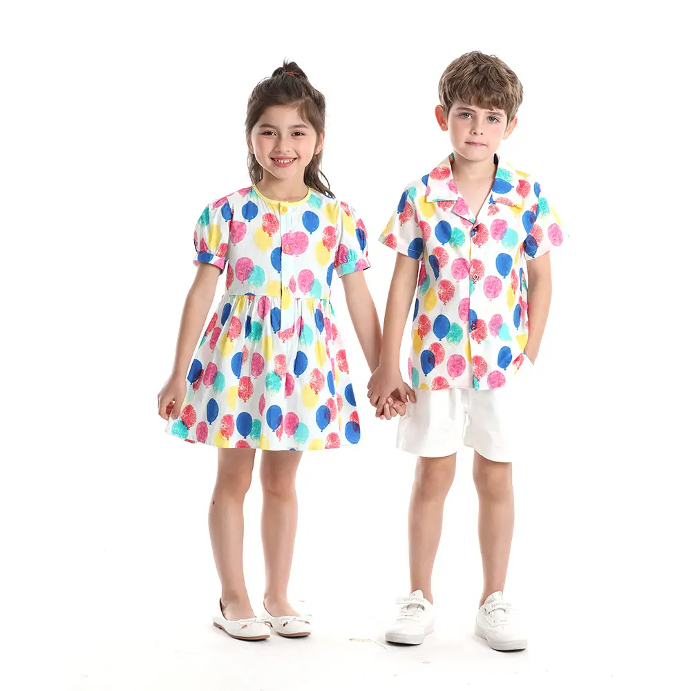 Printed Cotton Shorts Set for Boys Girls Summer Wear