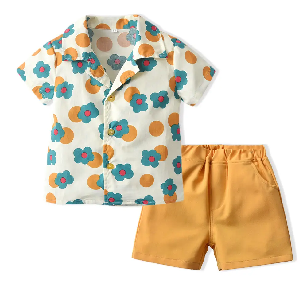 Printed Cotton Shorts Set for Boys Girls Summer Wear — feature 10