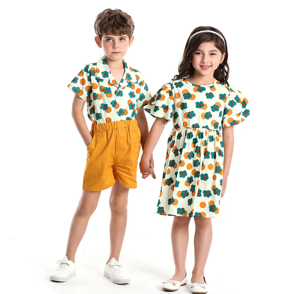 Printed Cotton Shorts Set for Boys Girls Summer Wear — feature 4
