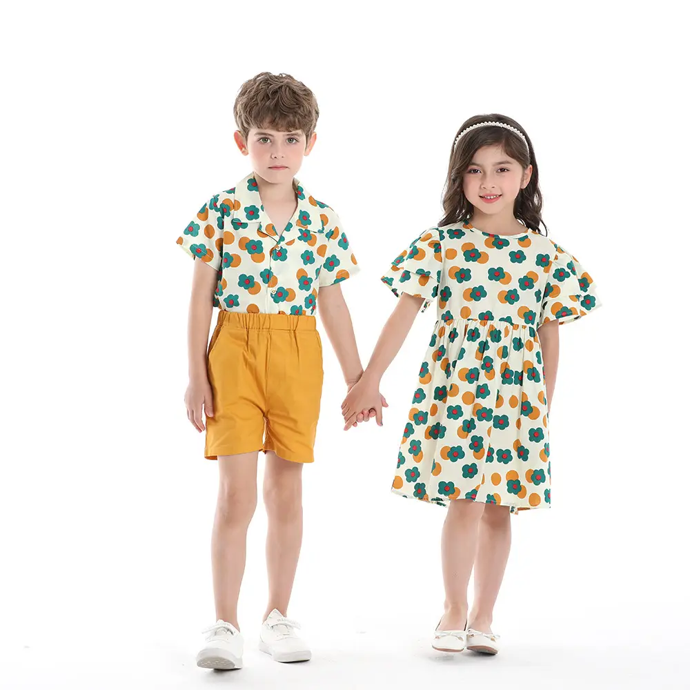 Printed Cotton Shorts Set for Boys Girls Summer Wear — feature 5