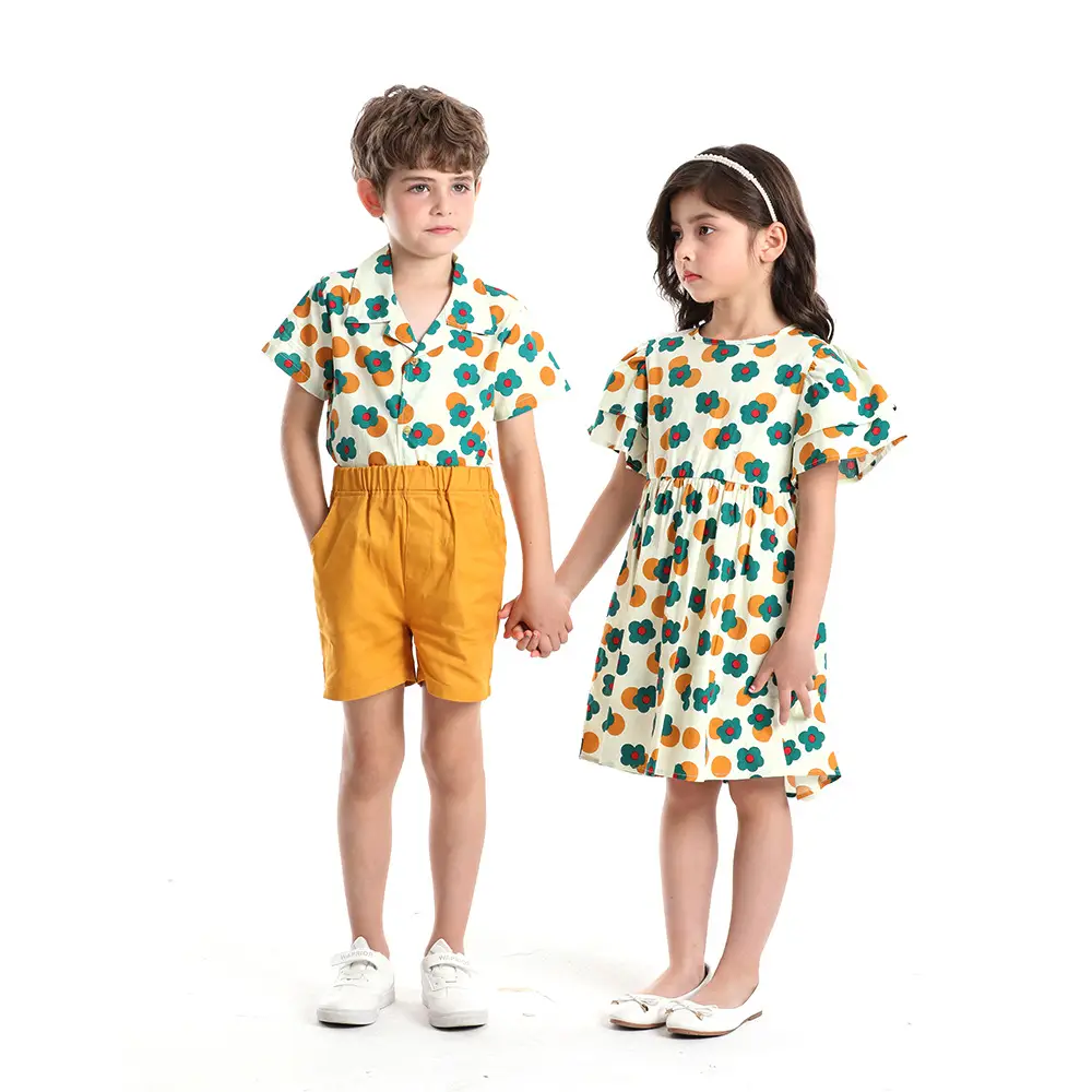 Printed Cotton Shorts Set for Boys Girls Summer Wear — feature 6