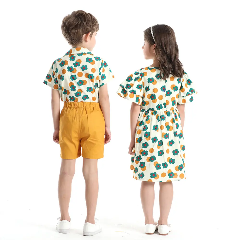 Printed Cotton Shorts Set for Boys Girls Summer Wear — feature 7