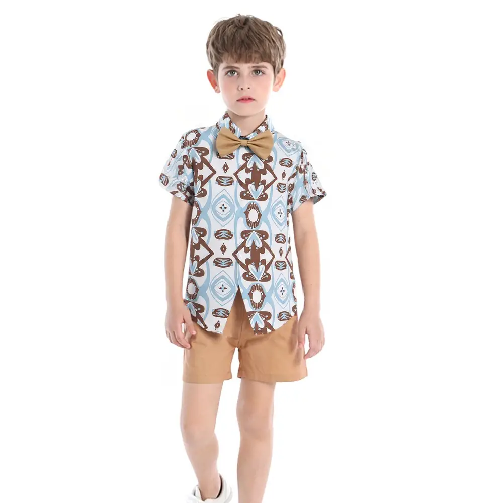 Printed Cotton Shorts Set for Boys Girls Summer Wear