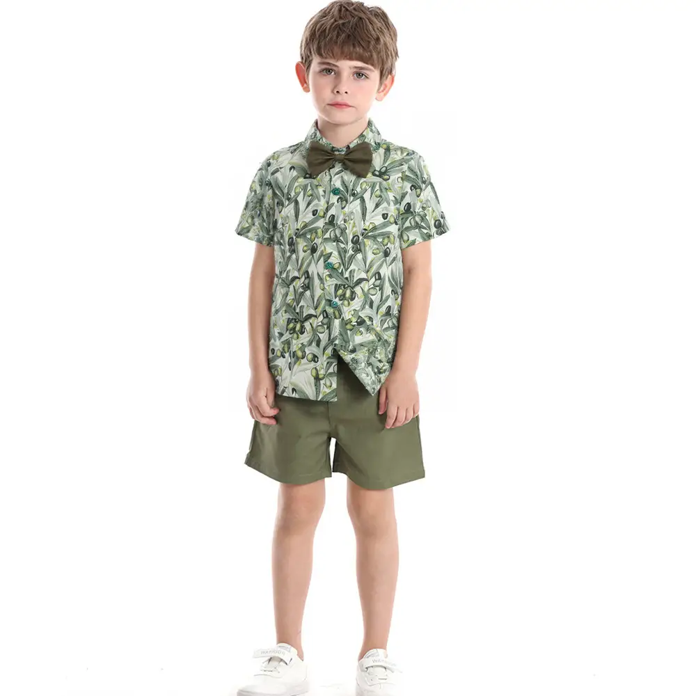 Printed Cotton Shorts Set for Boys Girls Summer Wear