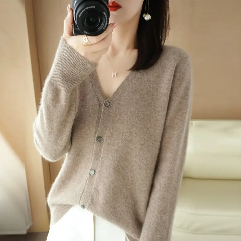 Women V-Neck Knitted Cardigan Spring 2022 - Image 12