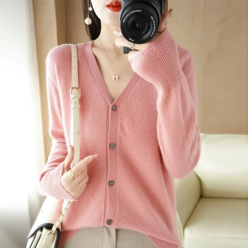 Women V-Neck Knitted Cardigan Spring 2022 - Image 9