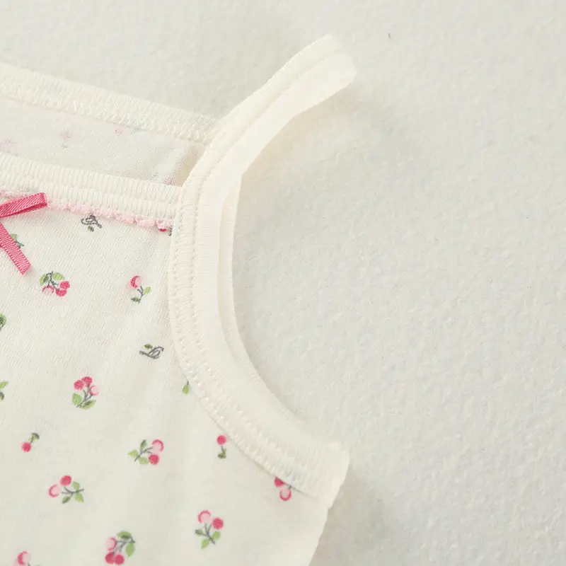 3 Pcs Pure Cotton Baby Vests Pink White X-Bracelet