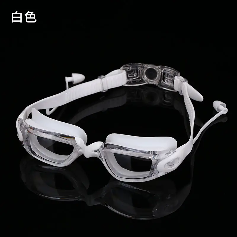 HD racing goggles waterproof anti-fog swimming supplies wholesale electroplating swimming goggles with degree adult silicone swimming goggles