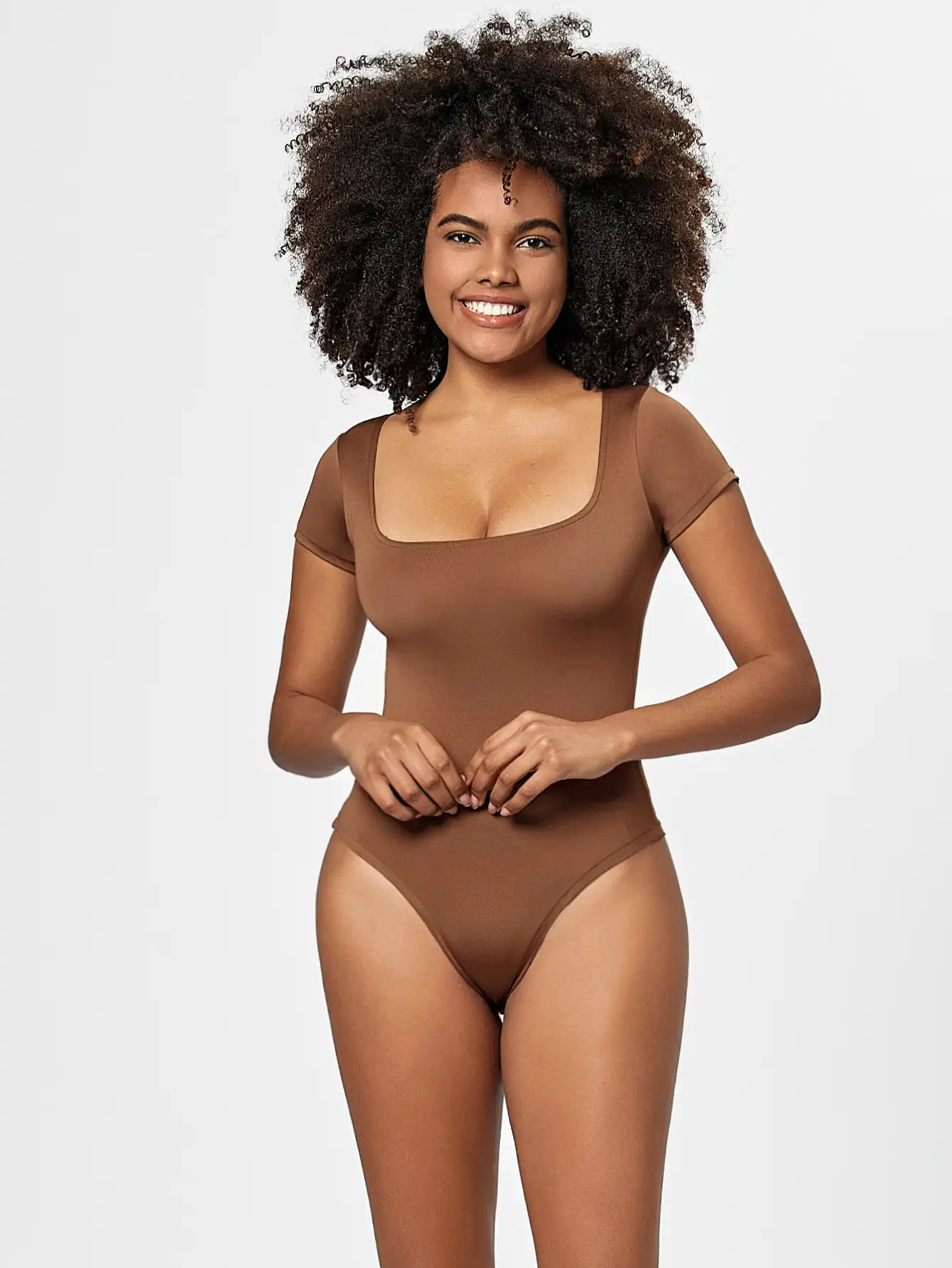 Women's Slim Fit Spice Girl Tights Suit Brown - Image 29