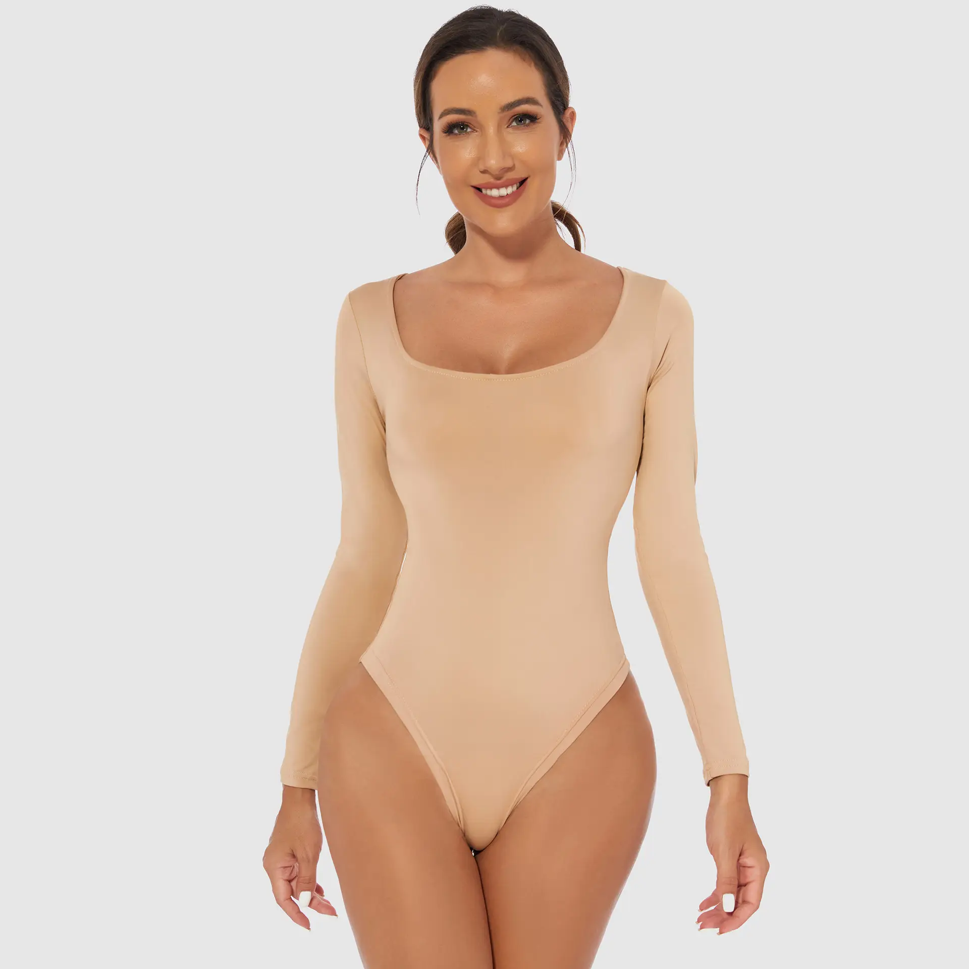 Women's Slim Fit Spice Girl Tights Suit Brown — feature 40