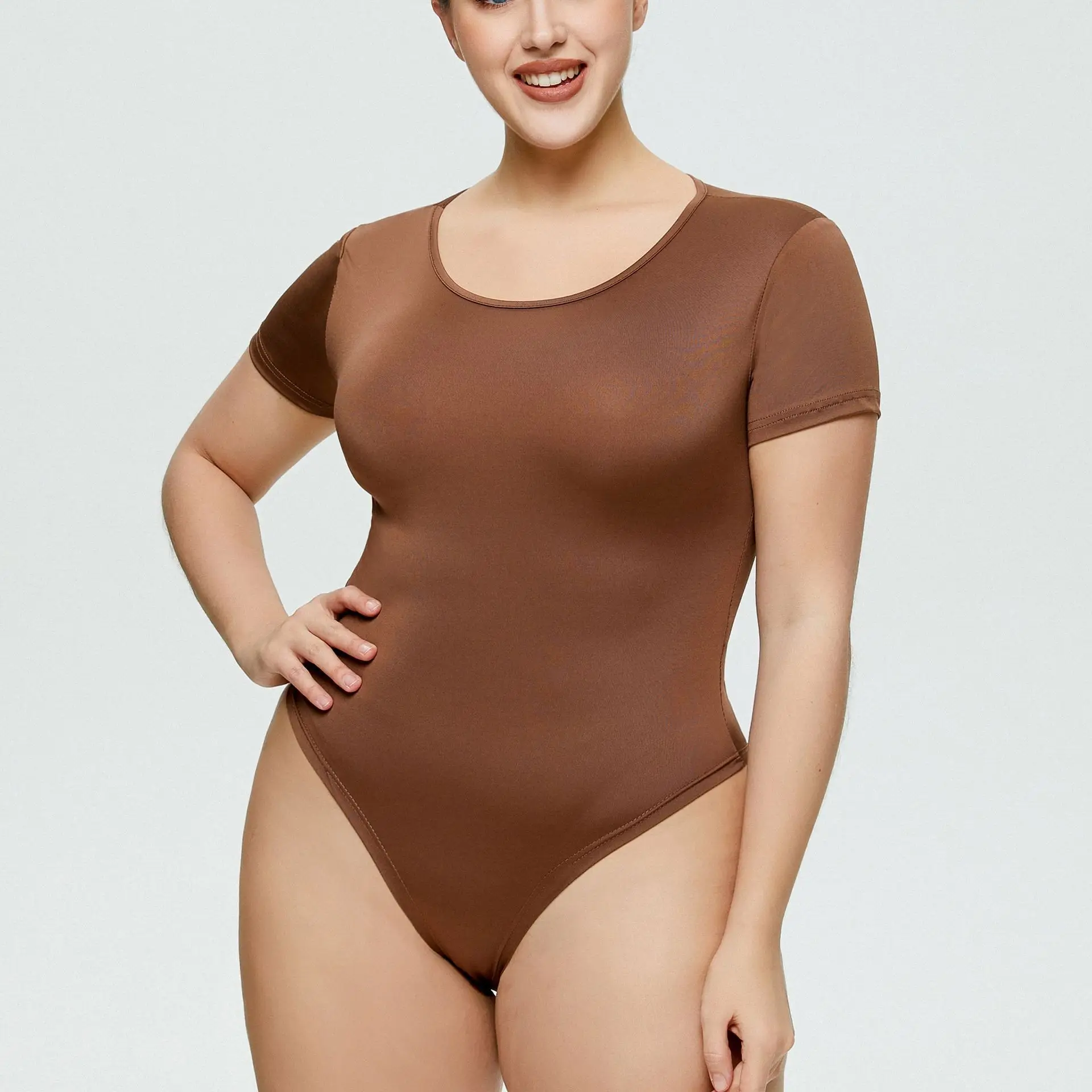 Women's Slim Fit Spice Girl Tights Suit Brown - Image 13