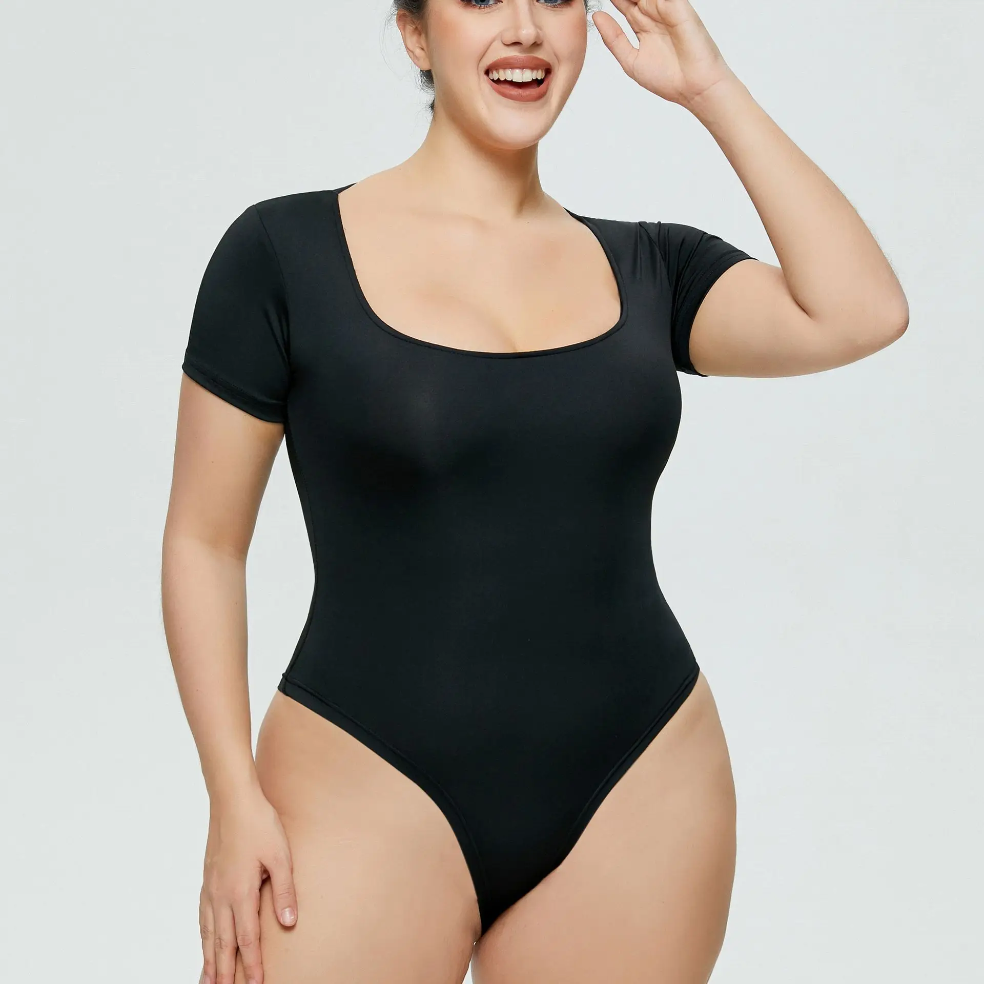 Plus Size Women's White Solid T-Shirt Top Summer Ins Slim Fit - Image 13