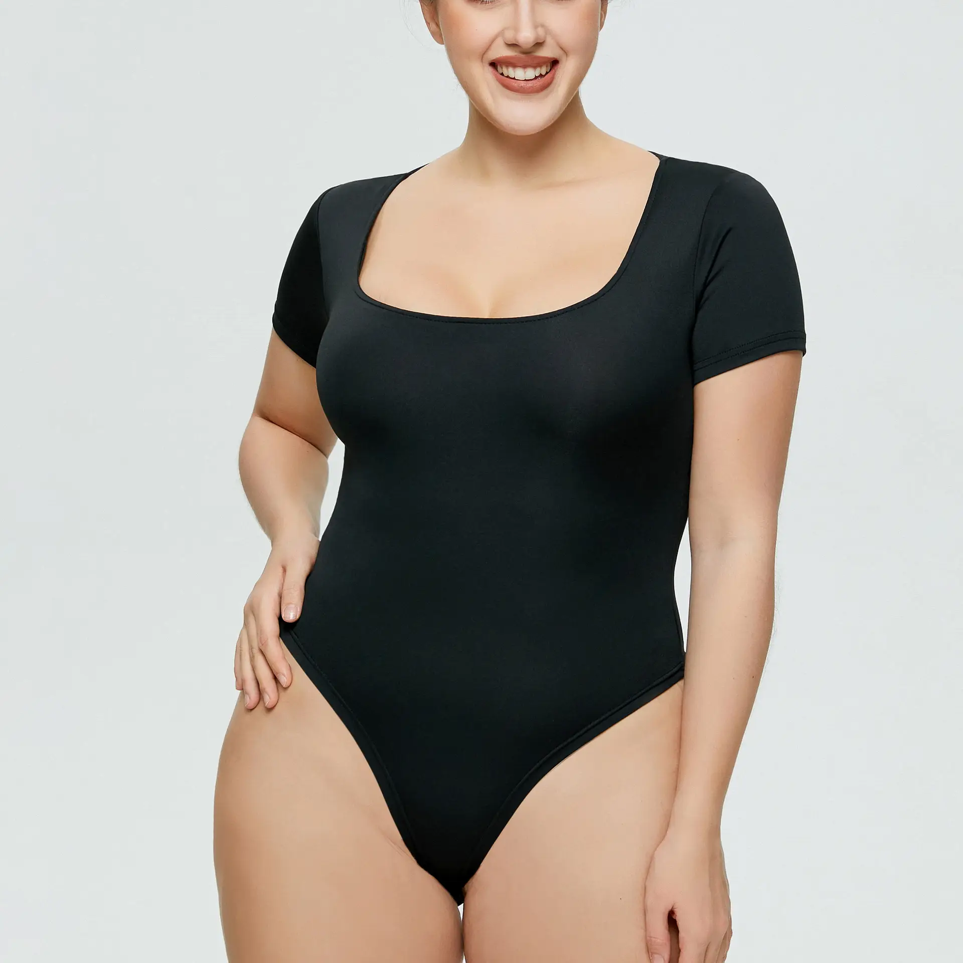 Plus Size Women's White Solid T-Shirt Top Summer Ins Slim Fit — feature 28