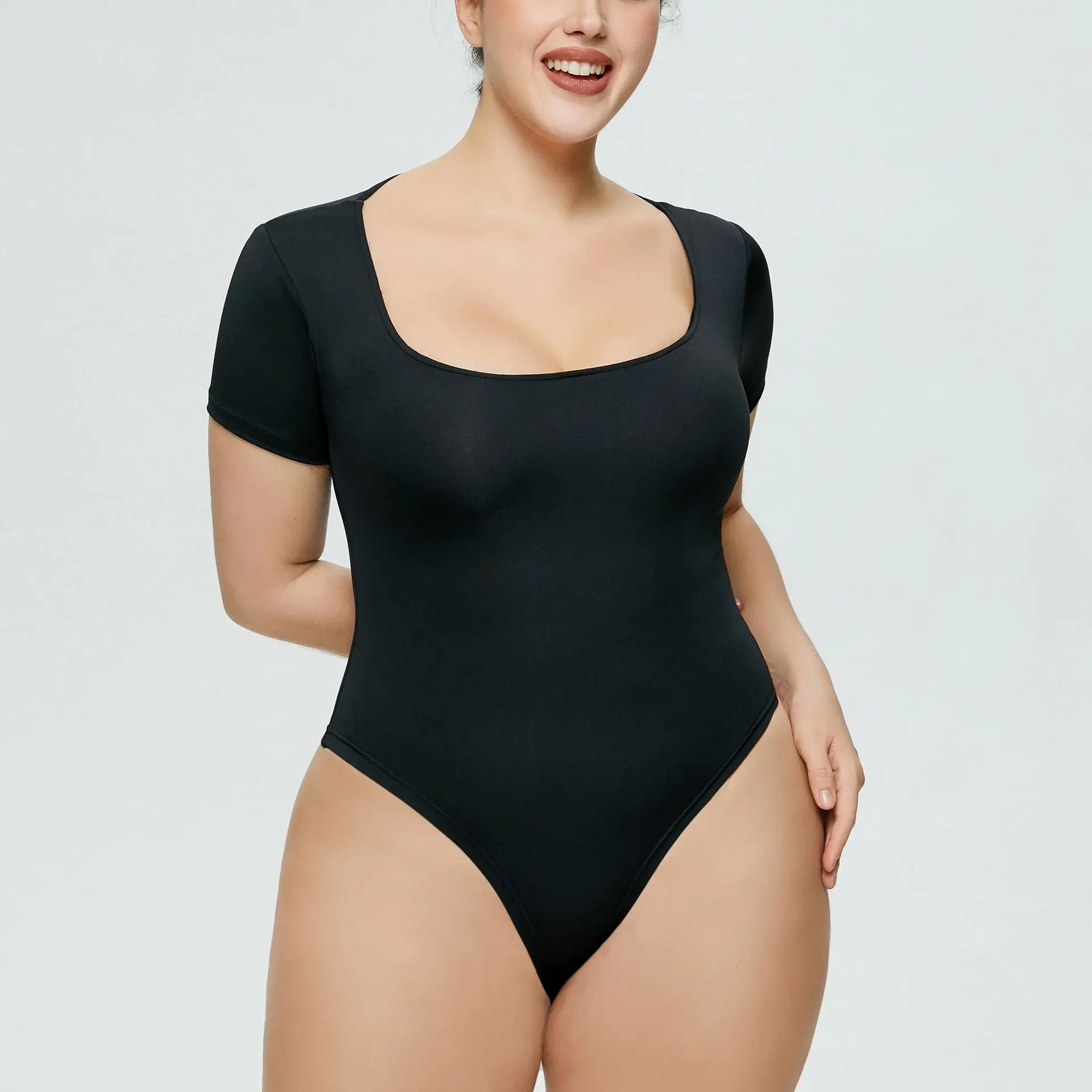 Plus Size Women's White Solid T-Shirt Top Summer Ins Slim Fit — feature 31
