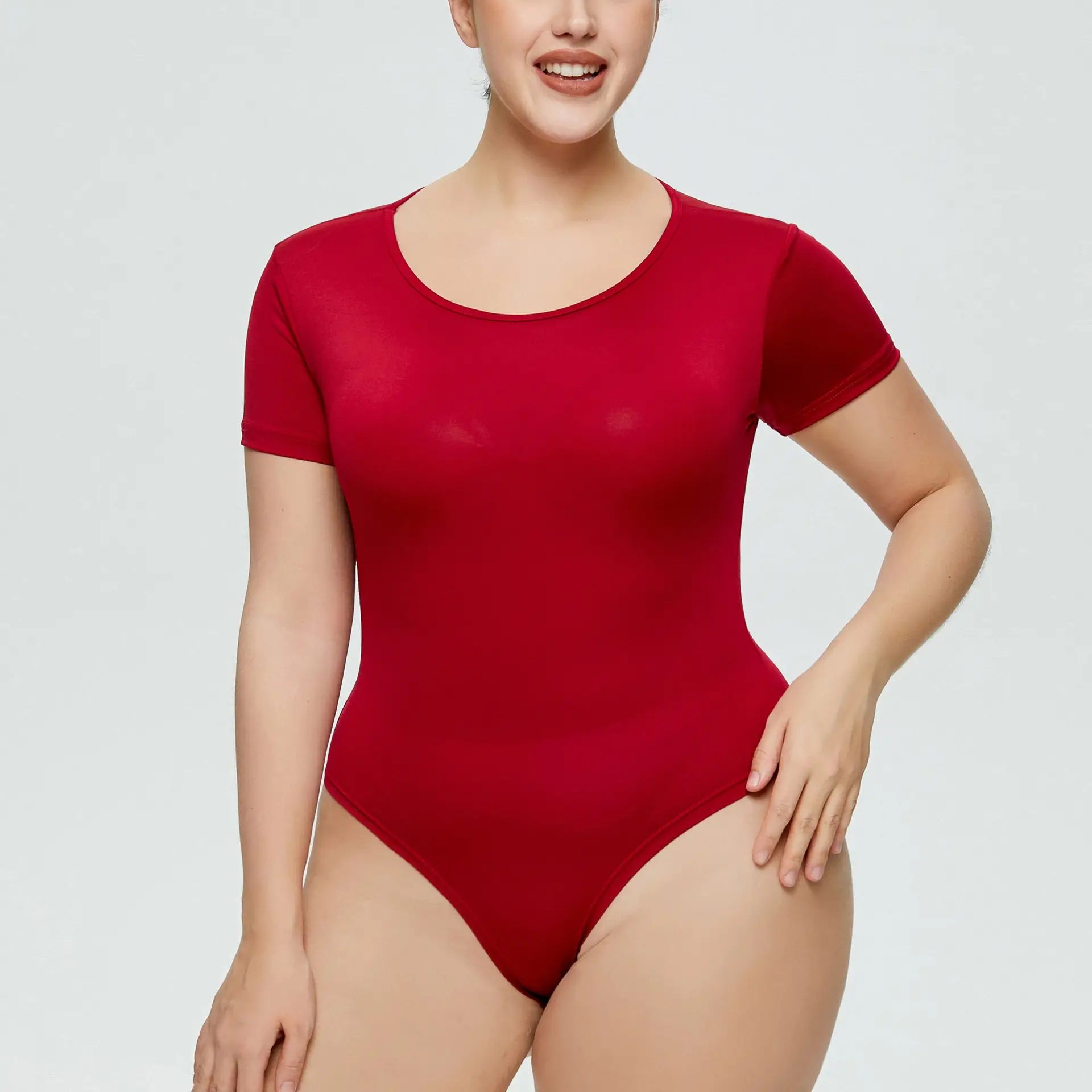 Plus Size Women's White Solid T-Shirt Top Summer Ins Slim Fit — feature 12